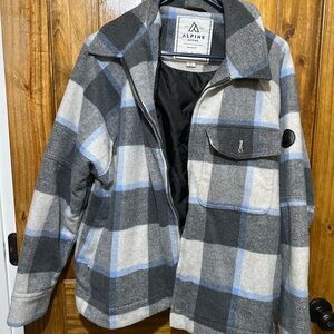 Alpine Design Gray and Blue Plaid Jacket